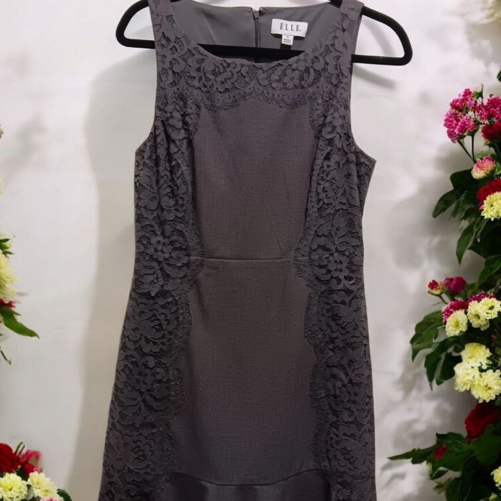 Elle Women's Gray Lace Dress